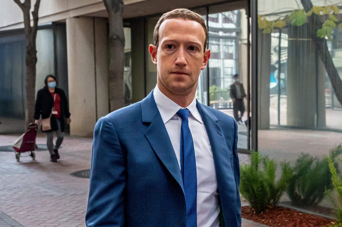 Mark Zuckerberg, chief executive officer of Meta Platforms Inc., arrives at federal court in San Jose, California, US, on Tuesday, Dec. 20, 2022.