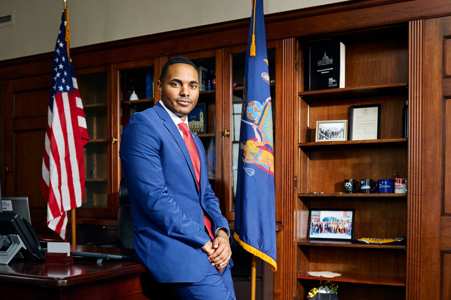 NY Rep. Ritchie Torres photographed in his office in the Longworth House building on Jan. 12, 2022 in Washington D.C.